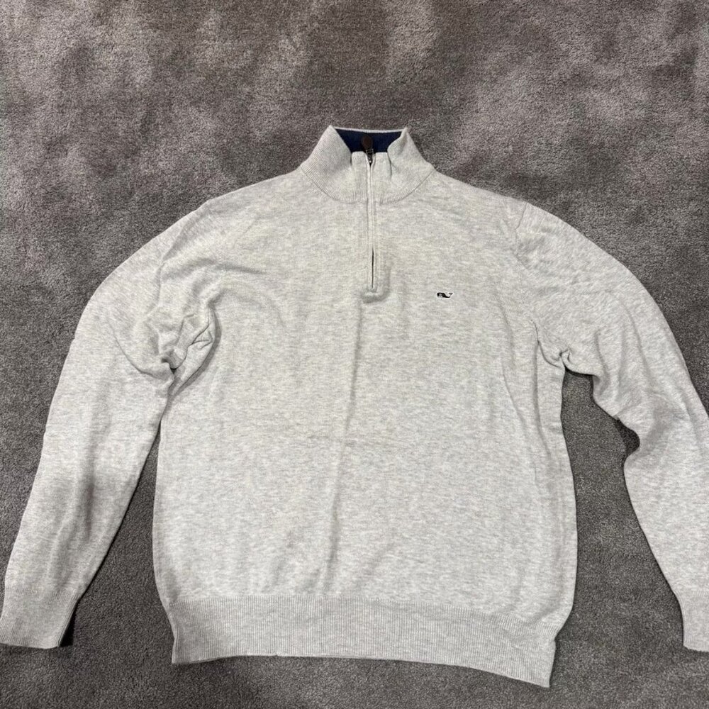 Vineyard Vines Quarter Zip Mens Small Grey